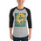 Man wearing a Klein Forest High School Unisex 3/4 Sleeve Raglan T-shirt 20