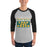 Man wearing a Klein Forest High School Unisex 3/4 Sleeve Raglan T-shirt 86