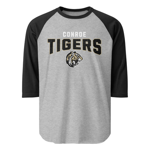 Conroe High School Tigers Unisex 3/4 sleeve Raglan T-shirt 221