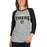 Woman wearing Conroe High School Tigers Unisex 3/4 sleeve Raglan T-shirt 221