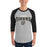 Man wearing Conroe High School Tigers Unisex 3/4 sleeve Raglan T-shirt 221