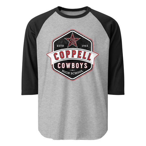 Coppell High School Cowboys Unisex 3/4 sleeve Raglan T-shirt 205