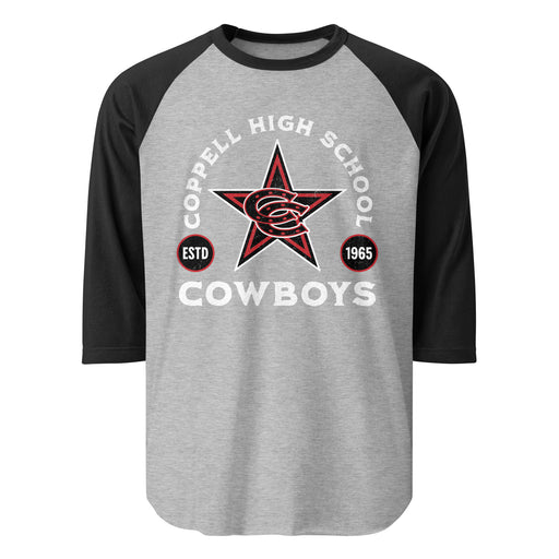 Coppell High School Cowboys Unisex 3/4 sleeve Raglan T-shirt 206