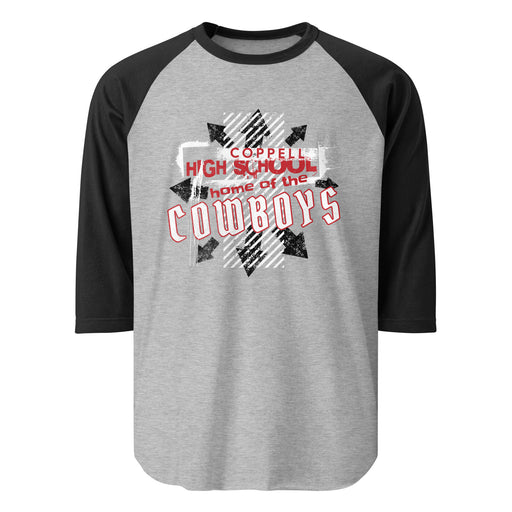 Coppell High School Cowboys Unisex 3/4 sleeve Raglan T-shirt 210