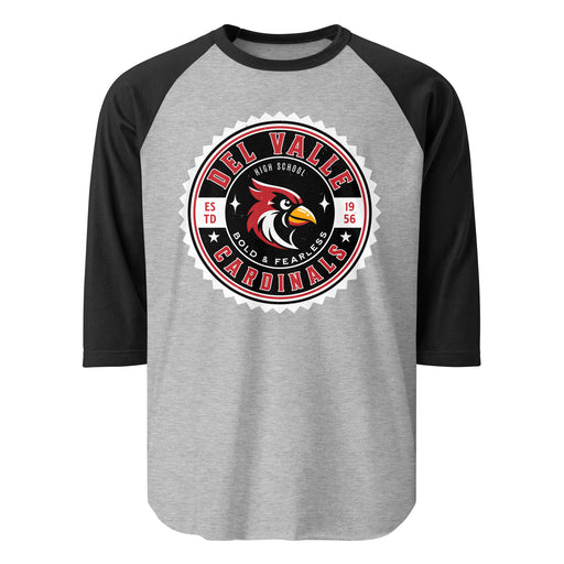 Del Valle High School Cardinals Unisex 3/4 sleeve Raglan T-shirt 203