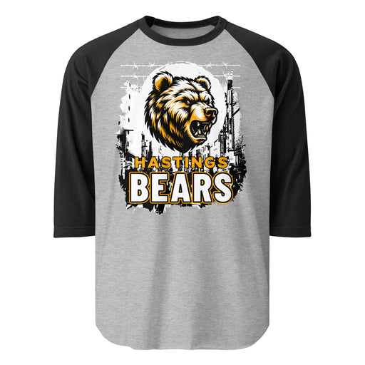 Hastings High School Bears Unisex 3/4 sleeve Raglan T-shirt 202