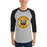 Man wearing Hastings High School Bears Unisex 3/4 sleeve Raglan T-shirt 203