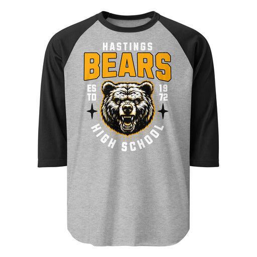 Hastings High School Bears Unisex 3/4 sleeve Raglan T-shirt 204