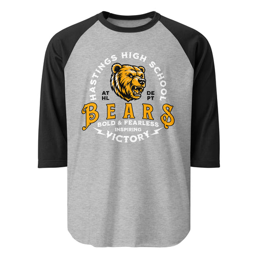 Hastings High School Bears Unisex 3/4 sleeve Raglan T-shirt 206