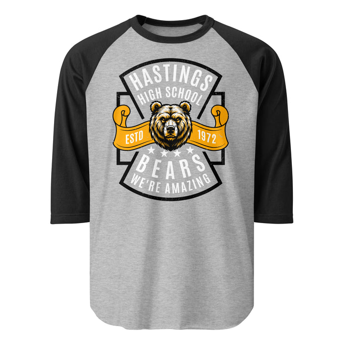 Hastings High School Bears Unisex 3/4 sleeve Raglan T-shirt 207