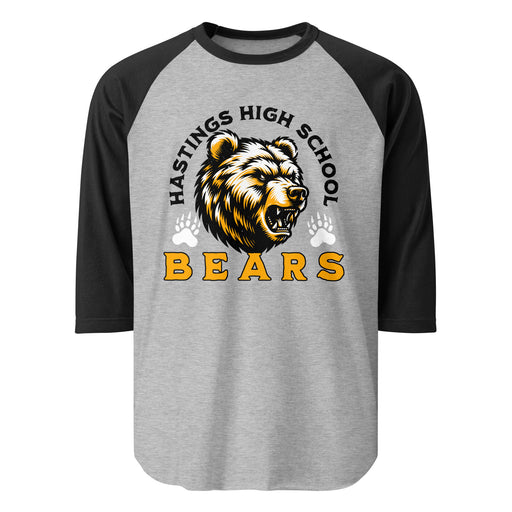 Hastings High School Bears Unisex 3/4 sleeve Raglan T-shirt 208