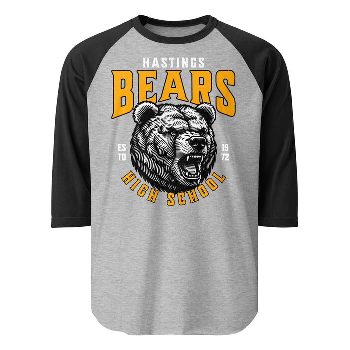 Hastings High School Bears Unisex 3/4 sleeve Raglan T-shirt 213