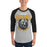 Man wearing Hastings High School Bears Unisex 3/4 sleeve Raglan T-shirt 213