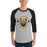 Man wearing Hastings High School Bears Unisex 3/4 sleeve Raglan T-shirt 214