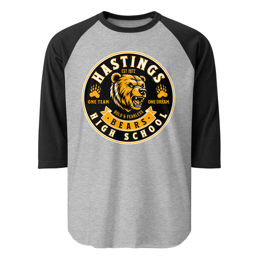 Hastings High School Bears Unisex 3/4 sleeve Raglan T-shirt 215