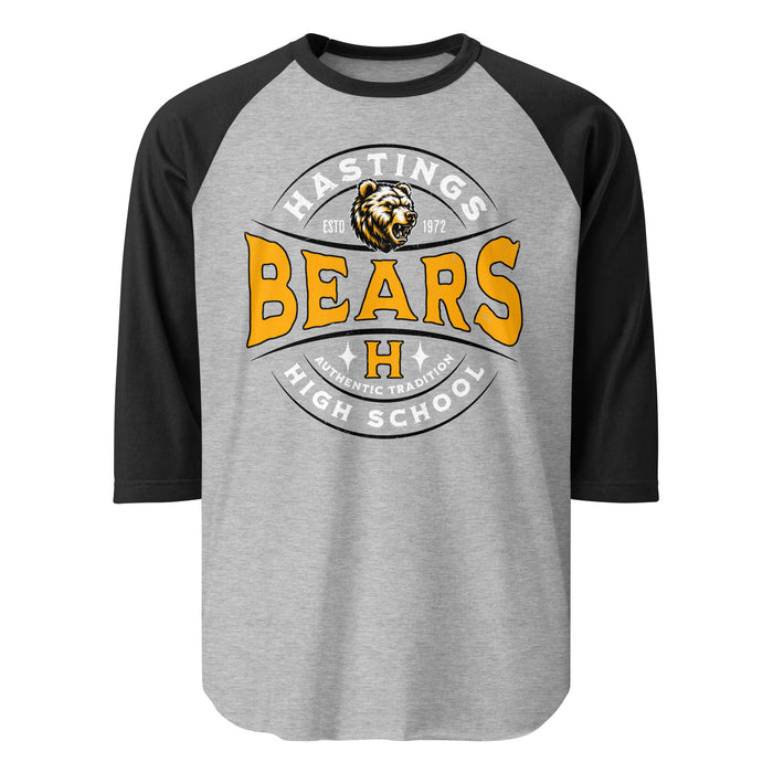 Hastings High School Bears Unisex 3/4 sleeve Raglan T-shirt 218