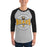 Man wearing Hastings High School Bears Unisex 3/4 sleeve Raglan T-shirt 218