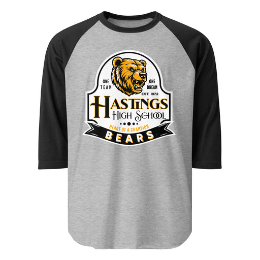 Hastings High School Bears Unisex 3/4 sleeve Raglan T-shirt 219