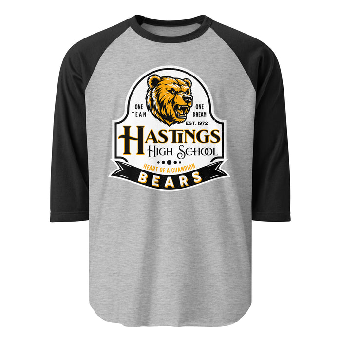 Hastings High School Bears Unisex 3/4 sleeve Raglan T-shirt 219