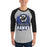 Man wearing Hebron High School Hawks Unisex 3/4 sleeve Raglan T-shirt 202