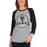 Woman wearing Hebron High School Hawks Unisex 3/4 sleeve Raglan T-shirt 206