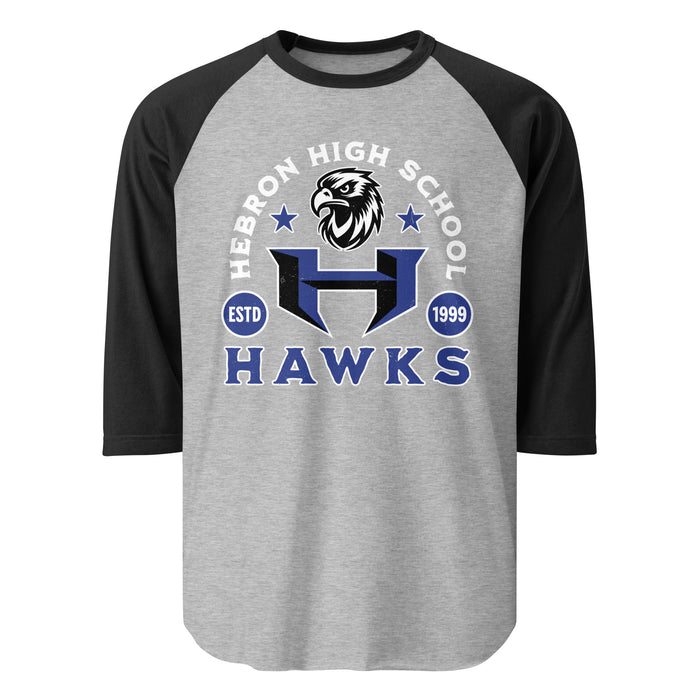 Hebron High School Hawks Unisex 3/4 sleeve Raglan T-shirt 208