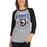 Woman wearing Hebron High School Hawks Unisex 3/4 sleeve Raglan T-shirt 213