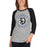 Woman wearing Hebron High School Hawks Unisex 3/4 sleeve Raglan T-shirt 214