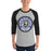 Man wearing Hebron High School Hawks Unisex 3/4 sleeve Raglan T-shirt 220