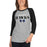 Woman wearing Hebron High School Hawks Unisex 3/4 sleeve Raglan T-shirt 222