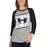 Woman wearing Hebron High School Hawks Unisex 3/4 sleeve Raglan T-shirt 223