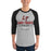 Man wearing Lake Travis High School Cavaliers Unisex 3/4 sleeve Raglan T-shirt 217