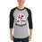 Man wearing Lake Travis High School Cavaliers Unisex 3/4 sleeve Raglan T-shirt 219