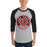 Man wearing Lake Travis High School Cavaliers Unisex 3/4 sleeve Raglan T-shirt 220