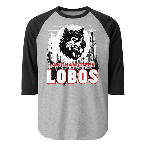 Langham Creek High School Lobos Unisex 3/4 sleeve Raglan T-shirt 202