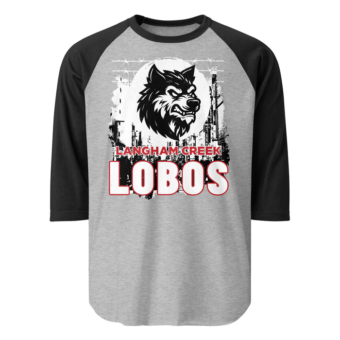 Langham Creek High School Lobos Unisex 3/4 sleeve Raglan T-shirt 202