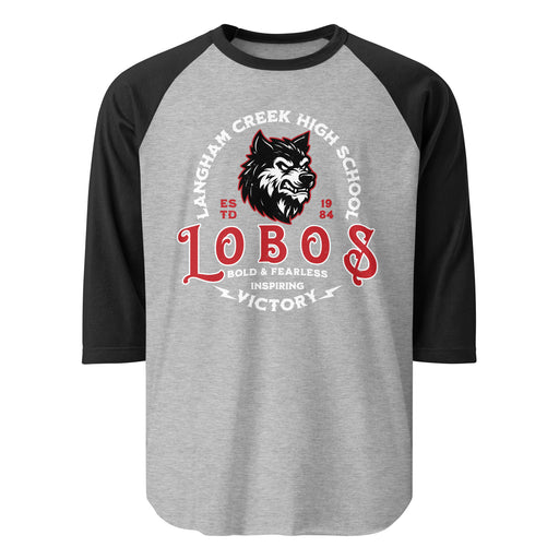 Langham Creek High School Lobos Unisex 3/4 sleeve Raglan T-shirt 206