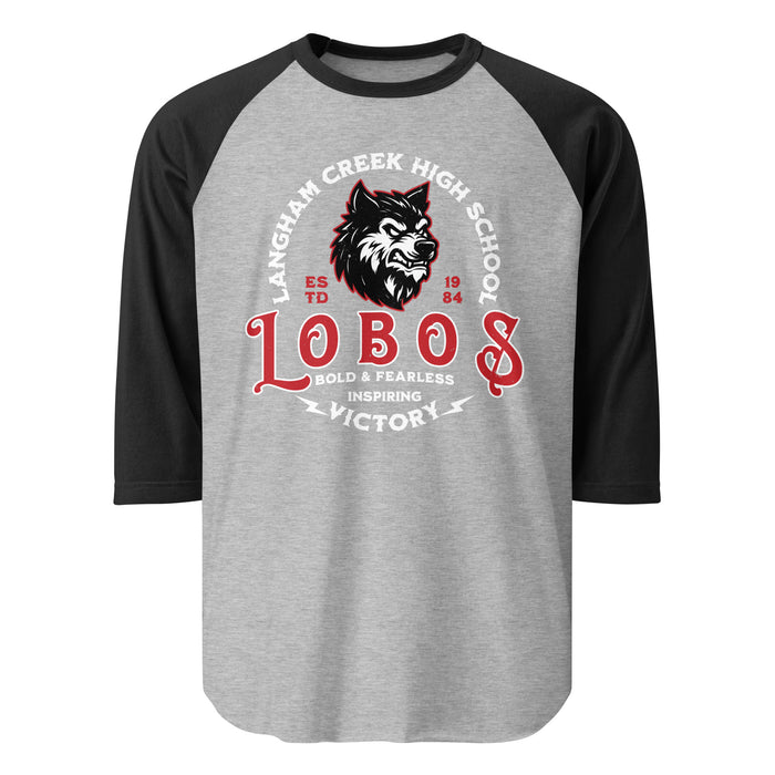 Langham Creek High School Lobos Unisex 3/4 sleeve Raglan T-shirt 206