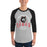 Man wearing Langham Creek High School Lobos Unisex 3/4 sleeve Raglan T-shirt 206