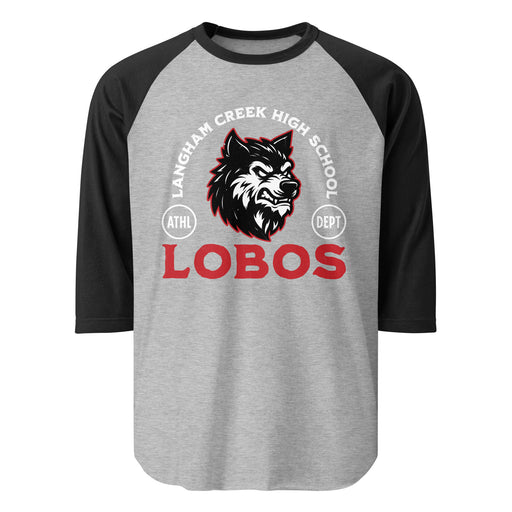 Langham Creek High School Lobos Unisex 3/4 sleeve Raglan T-shirt 208