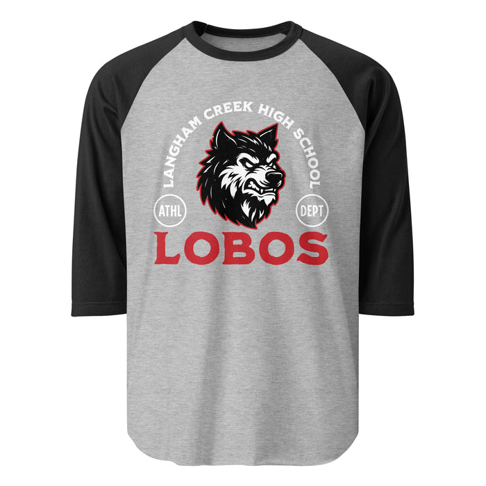 Langham Creek High School Lobos Unisex 3/4 sleeve Raglan T-shirt 208