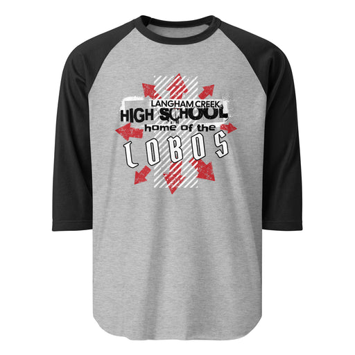 Langham Creek High School Lobos Unisex 3/4 sleeve Raglan T-shirt 210