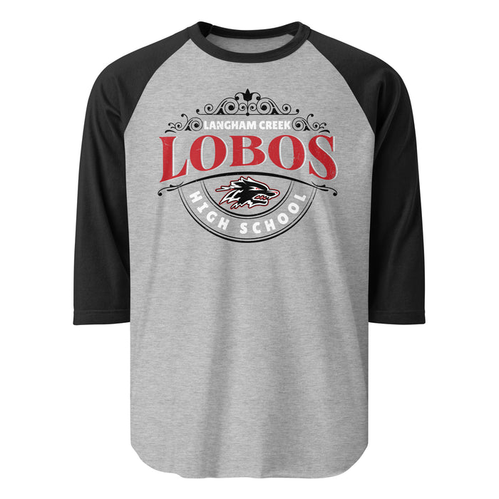 Langham Creek High School Lobos Unisex 3/4 sleeve Raglan T-shirt 211