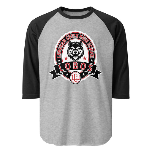 Langham Creek High School Lobos Unisex 3/4 sleeve Raglan T-shirt 212