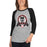 Woman wearing Langham Creek High School Lobos Unisex 3/4 sleeve Raglan T-shirt 212