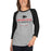 Woman wearing Langham Creek High School Lobos Unisex 3/4 sleeve Raglan T-shirt 217