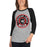 Woman wearing Langham Creek High School Lobos Unisex 3/4 sleeve Raglan T-shirt 220