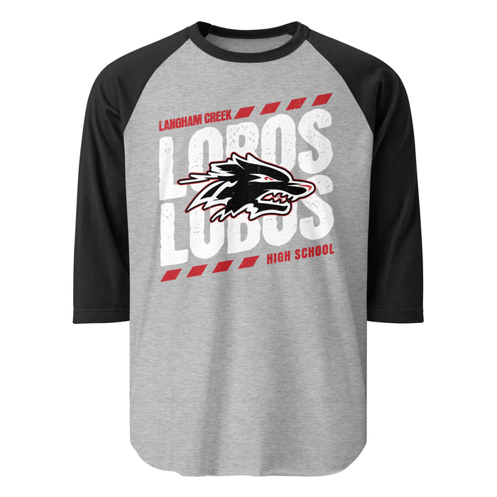 Langham Creek High School Lobos Unisex 3/4 sleeve Raglan T-shirt 223