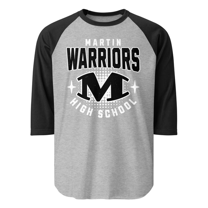 Martin High School Warriors Unisex 3/4 sleeve Raglan T-shirt 204