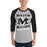 Man wearing Martin High School Warriors Unisex 3/4 sleeve Raglan T-shirt 205